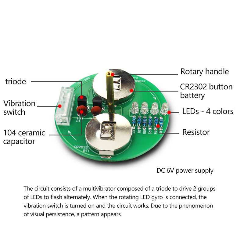 Electronics Repair School - LED Gyro DIY Electronic Kit Desktop